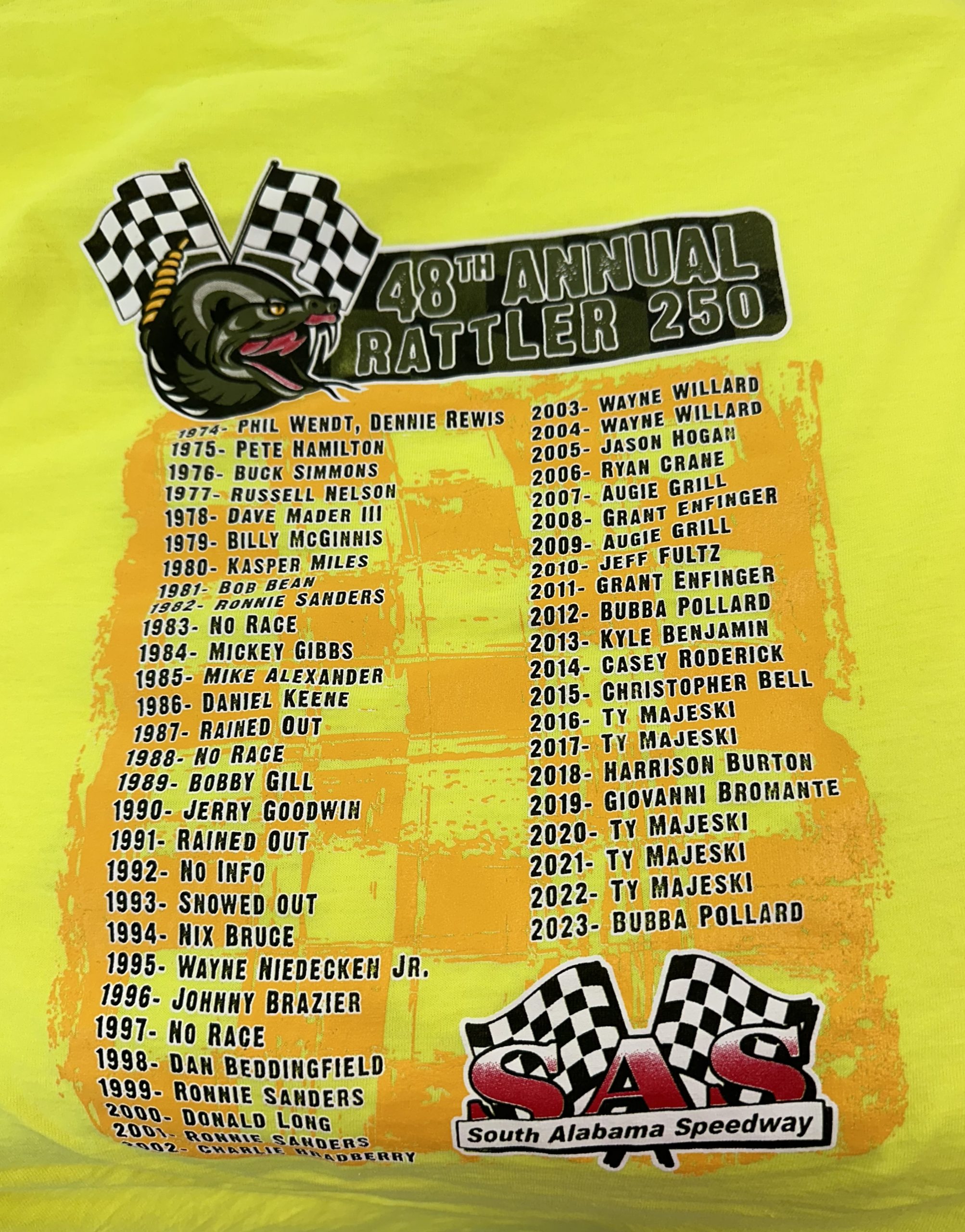 Rattler 250 Past Winners T-Shirt